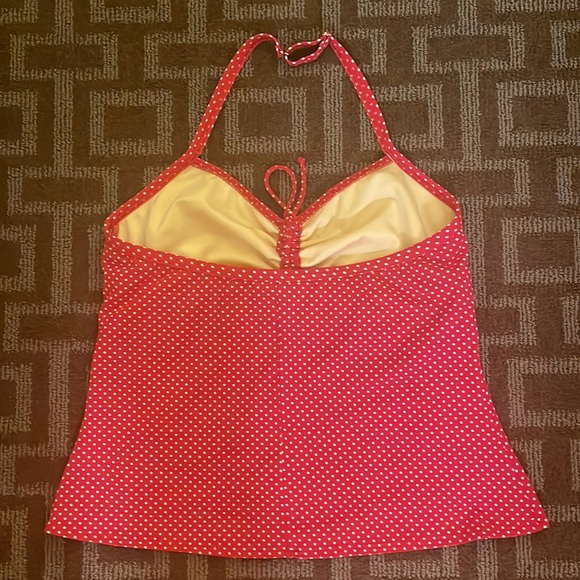 Lands End Tankini Top Polka Dot Red & White Size 16 Retro Look - Picture 2 of 3